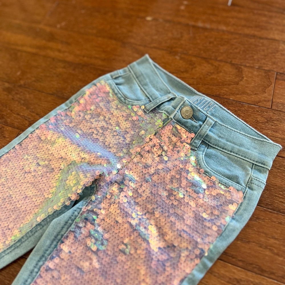 🌸 SUPER CUTE 🌸Original Justice Sequin Jeggings!